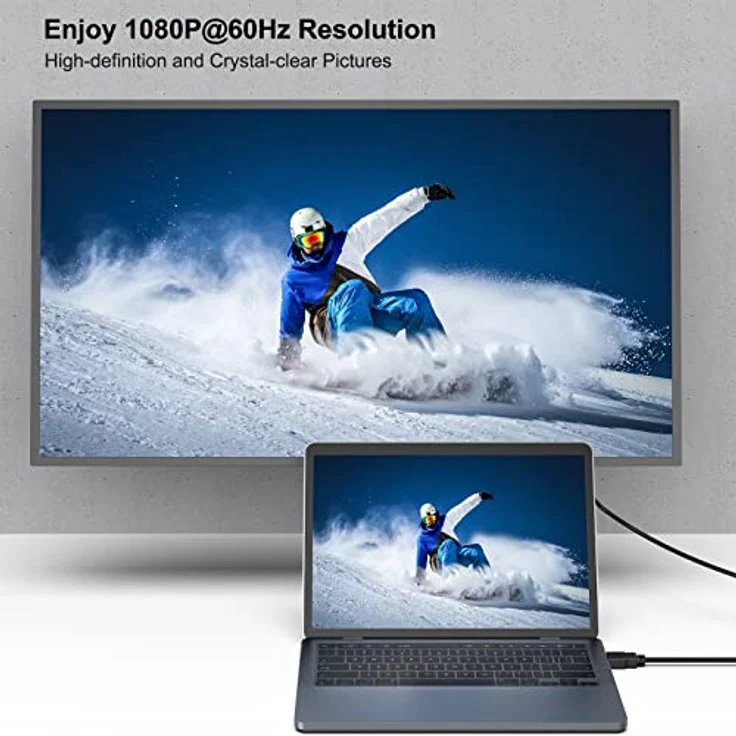 BENFEI Konverter-Kabel 1,8 M, HDMI zu VGA D-SUB 15 Pin M/M Unterstützung Volles 1080P umwandeln Signal von HDMI Eingang Laptop HDTV zu VGA Ausgang Monitoren Projektor,Fernsehapparat – Bild 2