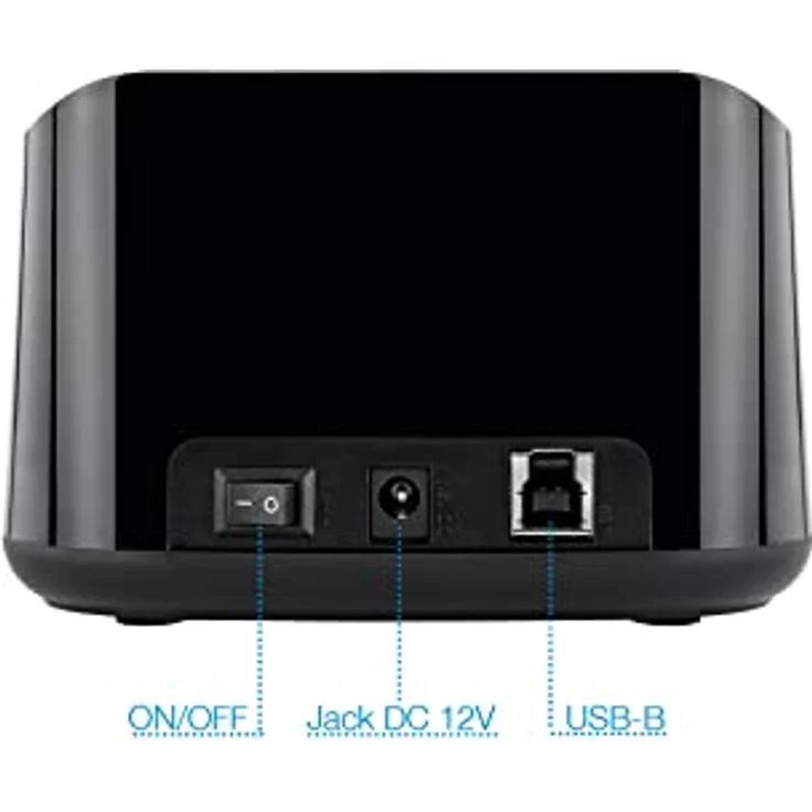 TooQ TQDS-802B - Dockingstation Anschlussbasis mit doppeltem SATA Schacht für 2,5 und 3,5 Zoll Laufwerke, USB 3.0 und USB 2.0-HOST, Offline CLONE Funktion, Farbe Schwarz – Bild 4