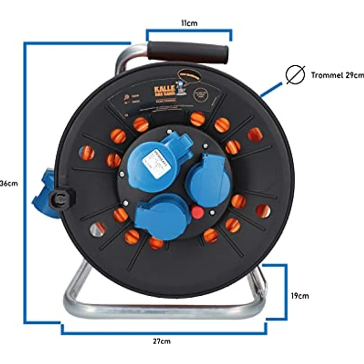KALLE DAS KABEL Kabeltrommel Camping CEE-Campingkabeltrommel Wohnmobil-Kabeltrommel H07BQ-F 3G 2,5mm² EXTREME SIGNAL 25 Meter, Orange – Bild 4