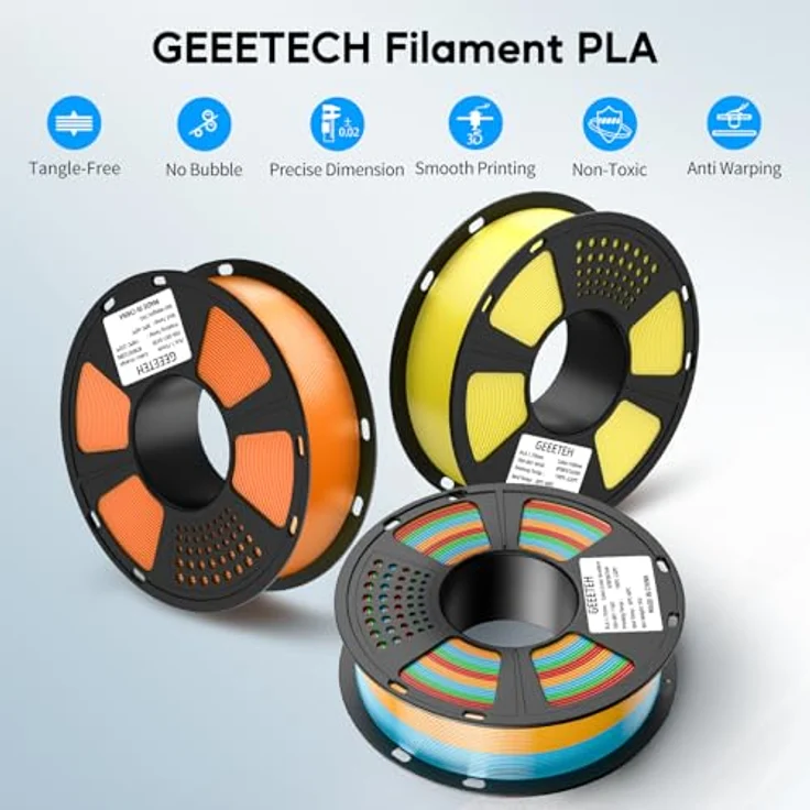 GEEETECH Upgrade PLA Filament, 1,75mm New Violett, 1kg Spule, umweltfreundlich, +/- 0,02mm Toleranz, Drucktemperatur 190-220 ℃ – Bild 3