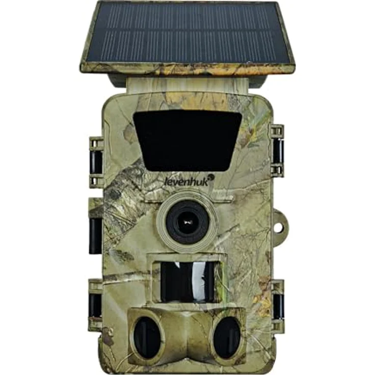 Levenhuk Trap WF30, Wildkamera mit 60 MP, 5K Video, Wi-Fi und Solarpanel, IP66 wasserdicht, 120° Sichtfeld – Bild 1