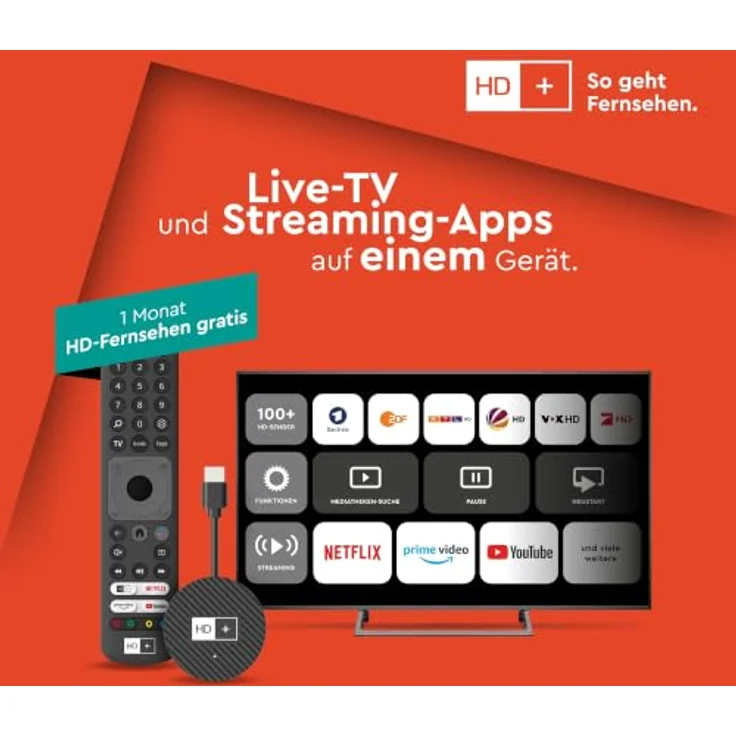 HD+ Streaming-Stick IP TV-Stick, 4K UHD mit über 100 HD-Sendern, inkl. 1 Monat HD+ IP – Bild 4