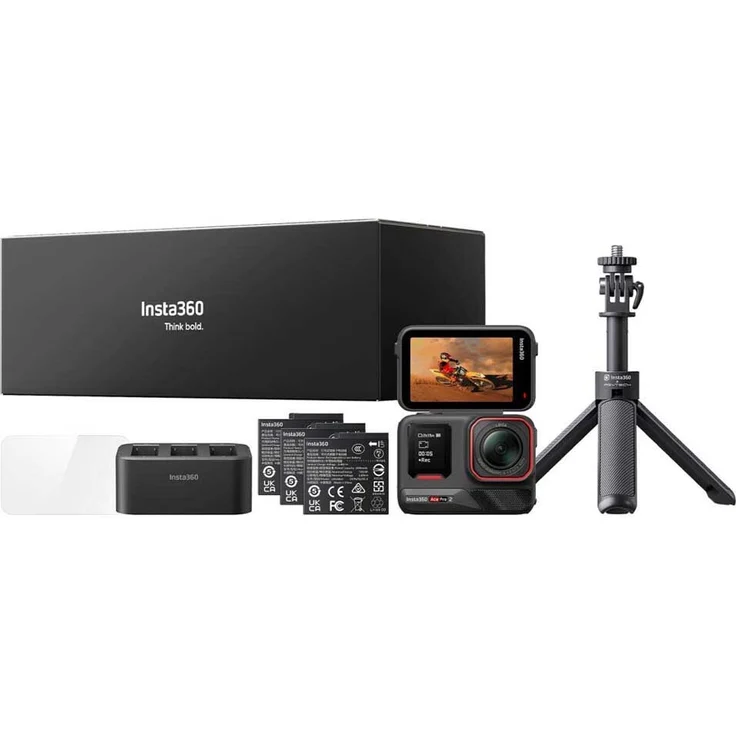 Insta360 Ace Pro 2 Creator Bundle, 6K 360° Action-Kamera mit FlowState-Stabilisierung und unsichtbarem Selfie-Stick, EU Plug 220V