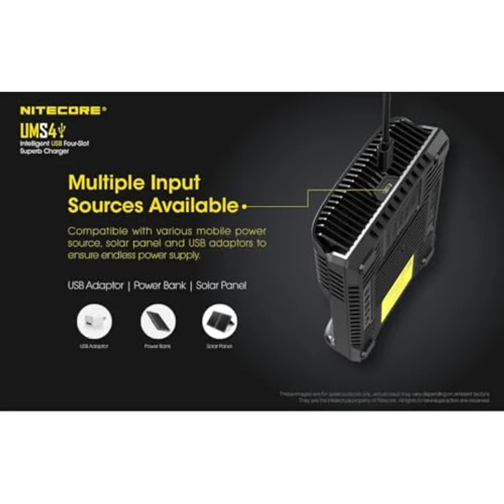 Nitecore Universal Ladegerät UMS4 3000 mA USB Erwachsene Unisex schwarz L 159 x B 107 x H 41 – Bild 4