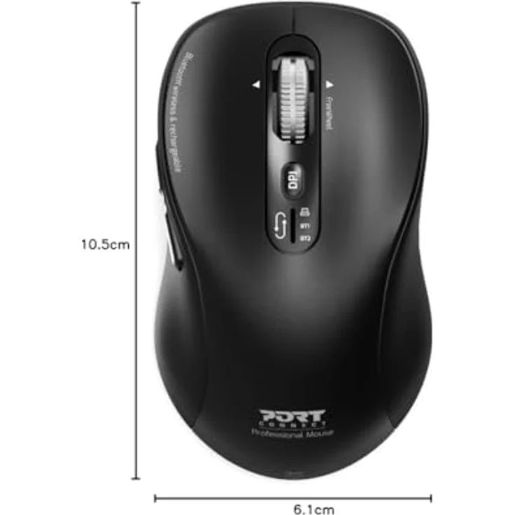 Port Designs MOUSE RECHARGEABLE BLUETOOTH COMBO PRO TYPE C (Kabellos), Maus, Schwarz – Bild 8