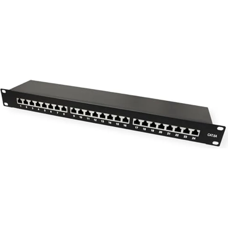 VALUE Kat.6A 19"-Patchpanel, 24 Ports, geschirmt, RJ-45, Stahlblech, schwarz – Bild 2