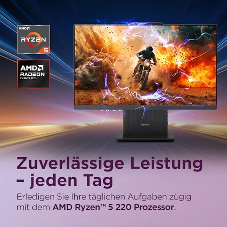 Lenovo IdeaCentre AIO 24AKP10, 60,5 cm (23,8"), Full HD, AMD Ryzen 5, 16 GB RAM, 1 TB SSD, Windows 11 Home, Luna Gray – Bild 2