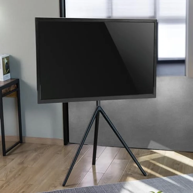 pro.tec TV-Halterung ‘Valle’, freistehend für max. 65 Zoll, VESA bis 400x400 mm, Tragfähigkeit 40 kg, Schwarz – Bild 7