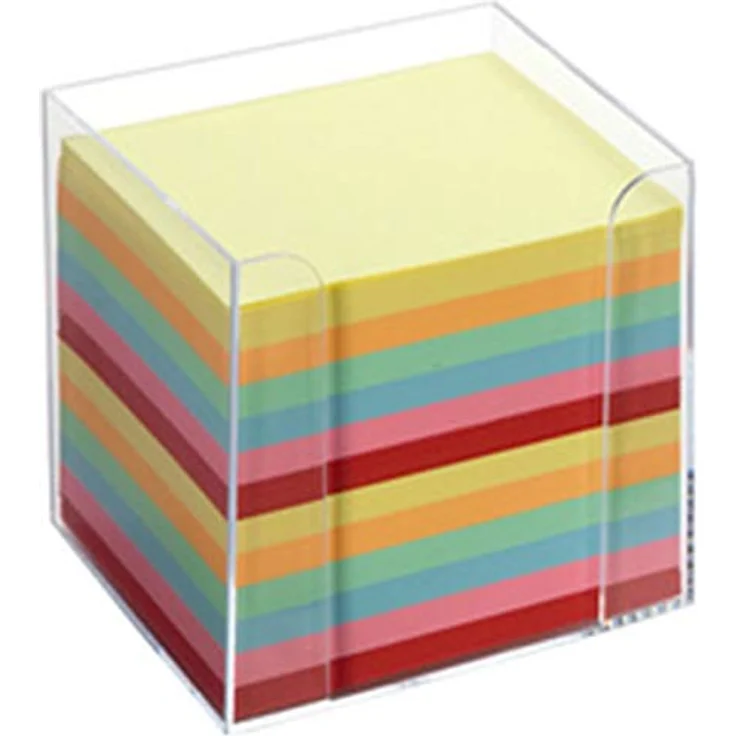 Folia Notizzettel Zettelbox 9,5x9,5x9,5cm, glasklar gefüllt mit weißem Notizpapier 70-75g – Bild 2