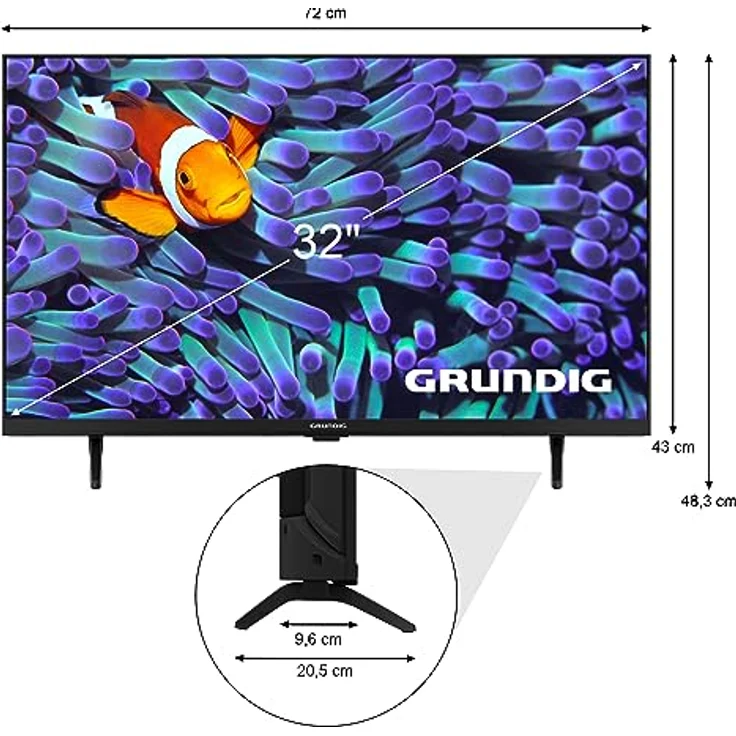 GRUNDIG 32 GHB 5340 - Fernseher 32 Zoll (80 cm) LED TV, HD Ready, 400 HZ, Dolby Digital, HD Triple Tuner, HDMI, USB, CI+, Schwarz – Bild 2