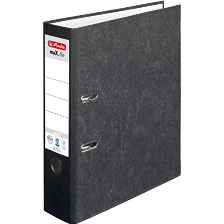 Herlitz maX.file nature 5171806 Ordner, A4, breit, Karton, schwarz, 8cm – Bild 1