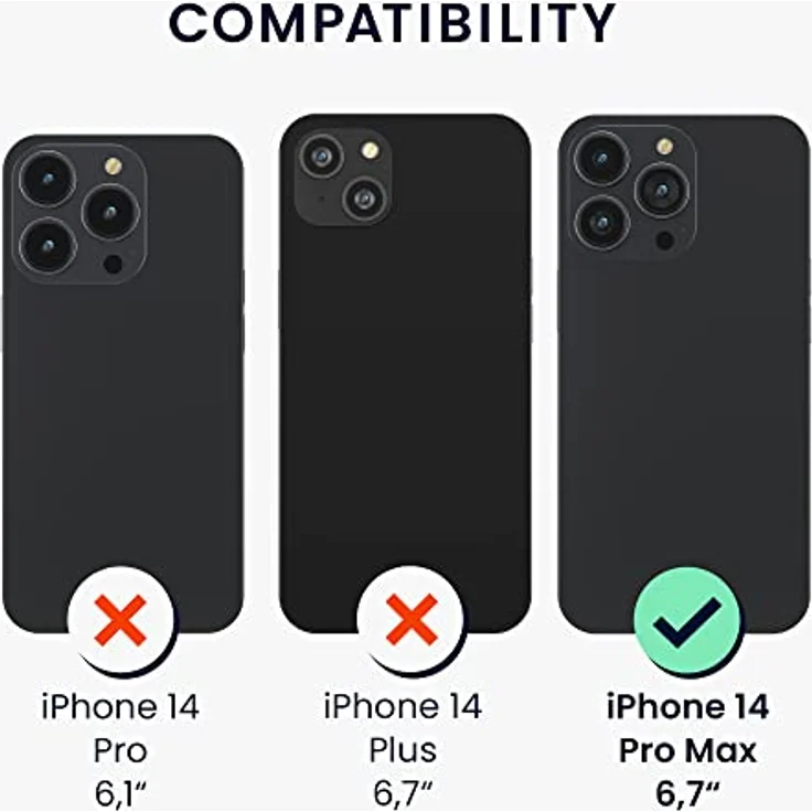 kwmobile Handyhülle für iPhone 14 Pro Max - Silikon Case mit Anti-Rutsch und kabellosem Laden, Schwarz matt – Bild 2