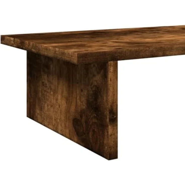 vidaXL Monitorständer Räuchereiche, 100x27x15 cm aus robustem Holzwerkstoff, max. 20 kg, für zwei Monitore – Bild 4