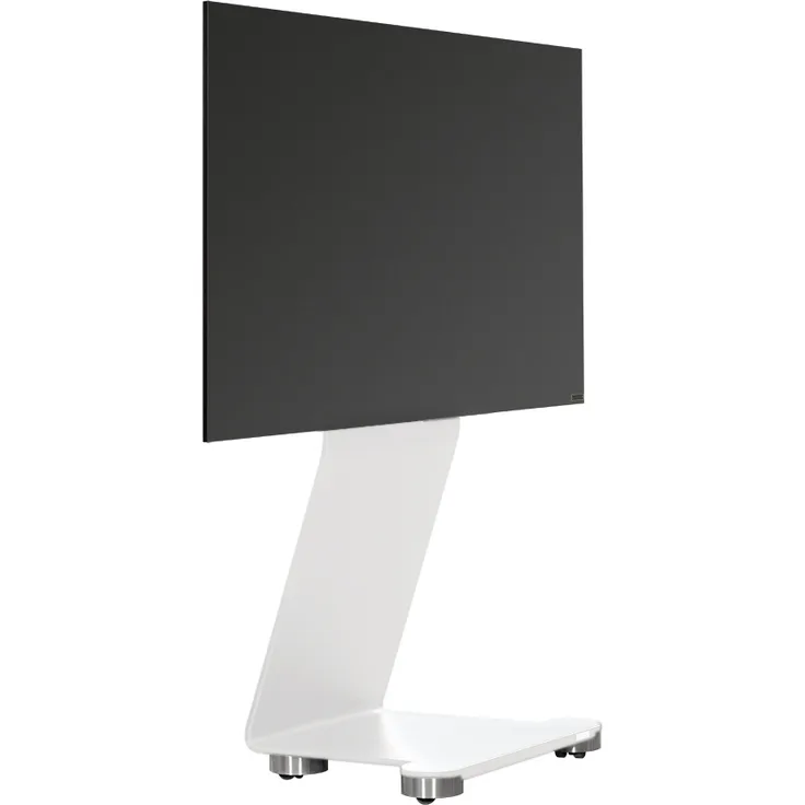 Wissmann swing art 120-ST, Designer TV-Halter mit unsichtbaren Rollen, für TV 40“-65“, weiß, Höhe Bildmitte 100 cm, Maße 115 x 52 x 38 cm, max. Tragfähigkeit 50 kg