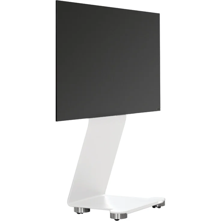 Wissmann swing art 120-ST, Designer TV-Halter mit unsichtbaren Rollen, für TV 40“-65“, weiß, Höhe Bildmitte 100 cm, Maße 115 x 52 x 38 cm, max. Tragfähigkeit 50 kg