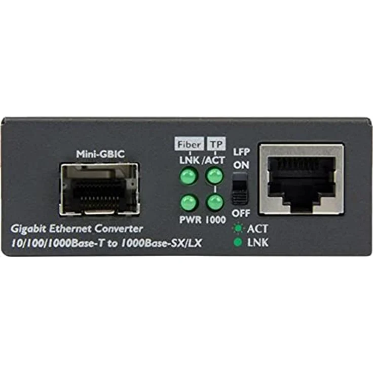 StarTech.com Gigabit Ethernet Glasfaser Medienkonverter mit offenem SFP Steckplatz - Unterstützt 10/100/1000 Netzwerke - 1 Anschluss(e) - 1 x Netzwerk (RJ-45) - Glasfaserleiter, Twisted Pair - Multimode, Singlemode Glasfaser - Gigabit Ethernet - 10/100/10 – Bild 3