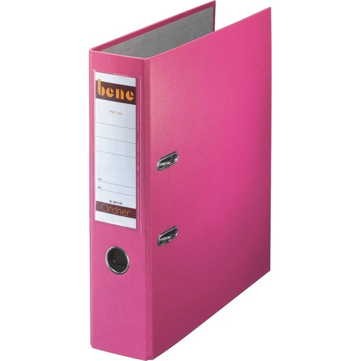 OTTO Aktenordner A4 Kunststoff 80mm rosa, mit Hebelmechanik und einsteckbarem Rückenschild