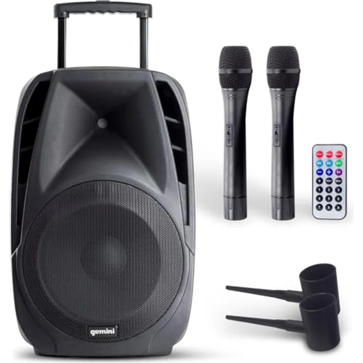 Gemini ES-15, 2-Wege Standlautsprecher mit 200 W RMS, 800 W Musikleistung, 8 Ohm, Schwarz – Bild 1