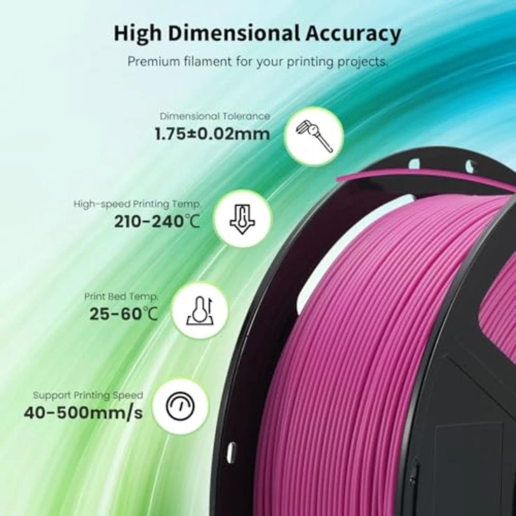 FLASHFORGE High Speed PLA+ 3D-Druckerfilament Magenta, Verbesserter Schmelzfluss, elegantes mattes Finish, satte Farben – Bild 5