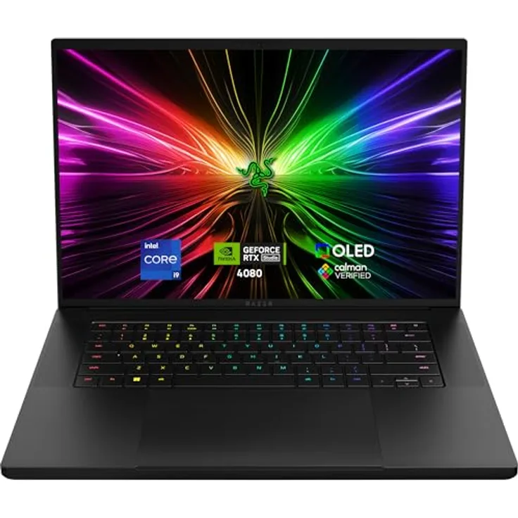 Razer Blade 16 (2024) - 16 Zoll Gaming-Laptop - NVIDIA Geforce RTX 4080 - Intel i9-14900HX - 16" QHD+ OLED 240Hz Display (32GB DDR5 RAM, 1TB SSD, Alu-Gehäuse) QWERTZ DE-Layout | Schwarz