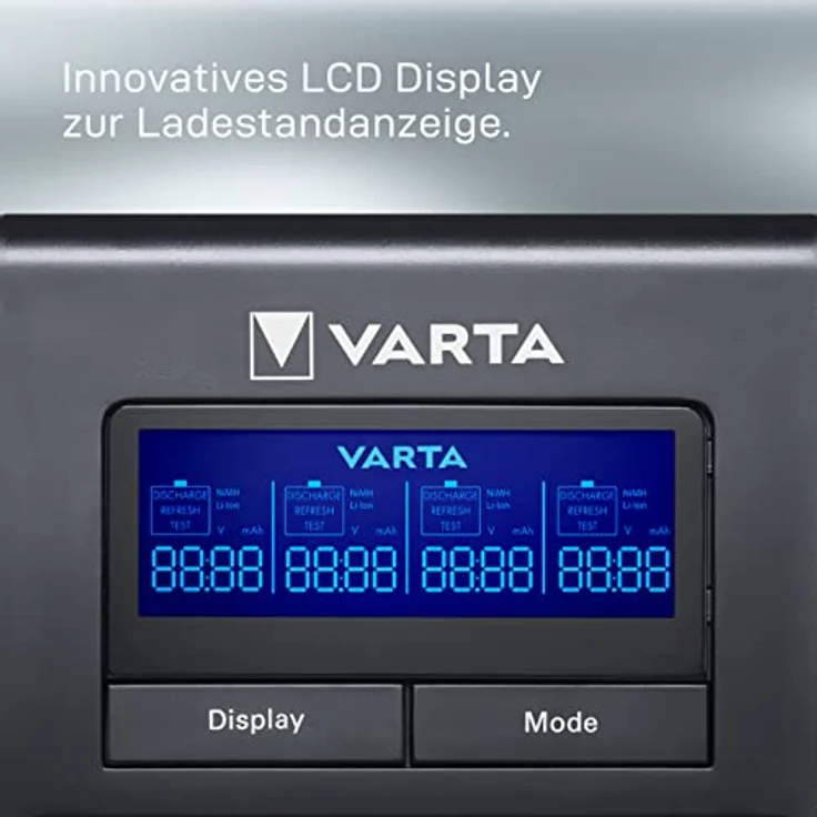 Varta LCD Dual Tech Ladegerät (geeignet für Ni-MH AA-AAA, Li-Ion 18650, 18490, 18350, 17670, 17500, RCR123A - 17335 - 16340, 14500, 10440, per USB ladbare Geräte, Einzelschachtladung) – Bild 9