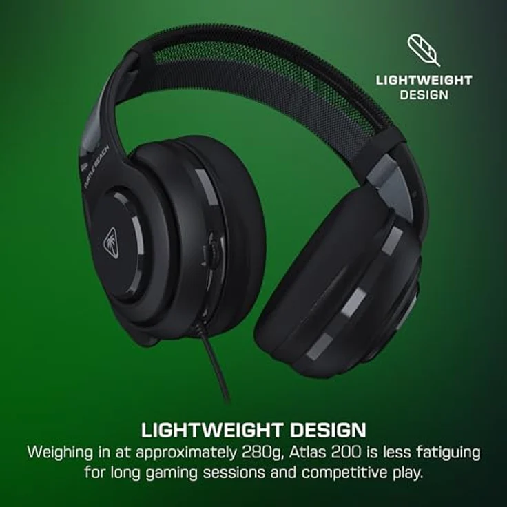 Turtle Beach Atlas 200, Multiplatform Gaming Headset mit 50-mm-Nanoclear-Treibern, unidirektionalem Mikrofon und 3.5mm Klinke für Konsolen, PC und Mobilgeräte – Bild 3