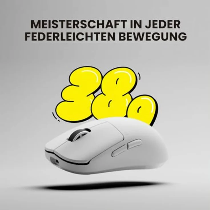 Pulsar X2N CRAZYLIGHT Mini Wireless Gaming Maus, 32.000 DPI, ultraleicht, Uyuni White – Bild 3