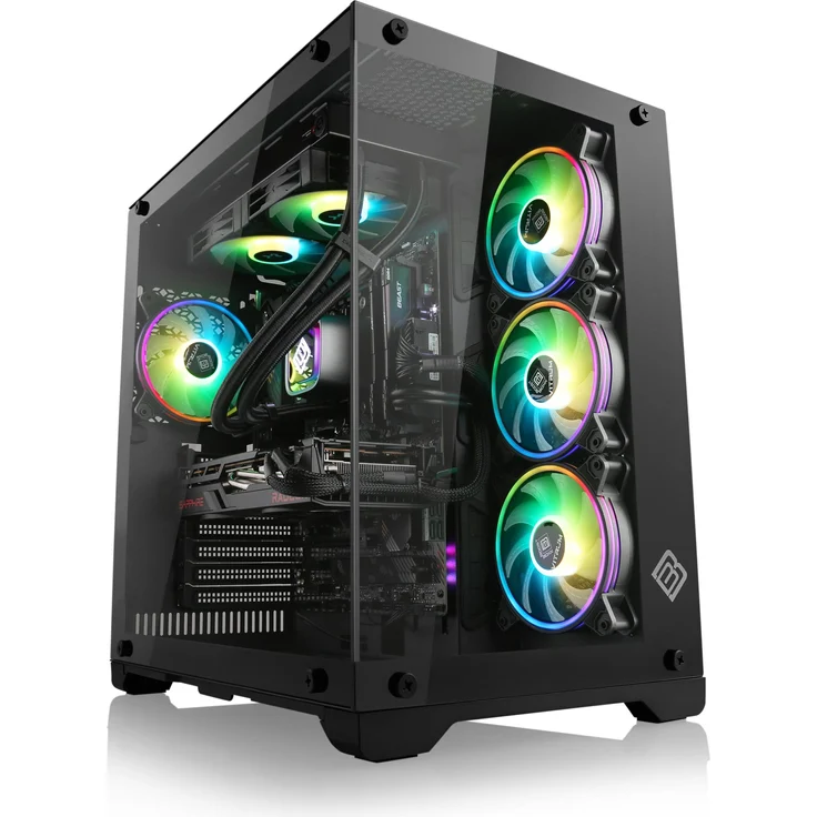 CSL Gaming PC M10510H, AMD Ryzen 5 7600X, 16 GB DDR5, 1000 GB M.2 NVMe SSD, GeForce RTX 4060, Wasserkühlung, Schwarz