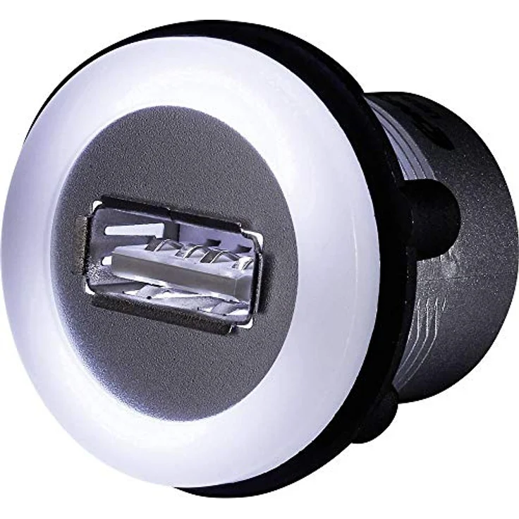 TRU COMPONENTS USB A Einbaubuchse 2.0, Silber, 1 x USB A Buchse mit Beleuchtung und 1.50 m Kabel – Bild 4