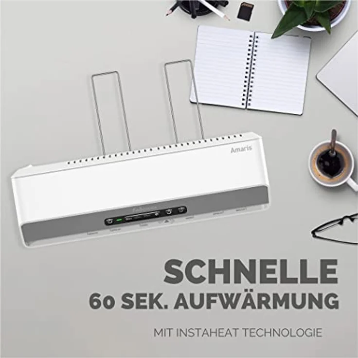 Fellowes Laminiergerät Amaris A3 - für Büro/Schule/Zuhause - nur 1 Minute Aufwärmzeit - für Heißlaminierfolien von 80-175mic - mit Rücklauf-Funktion - inkl. Starterset für 10 Laminationen – Bild 3