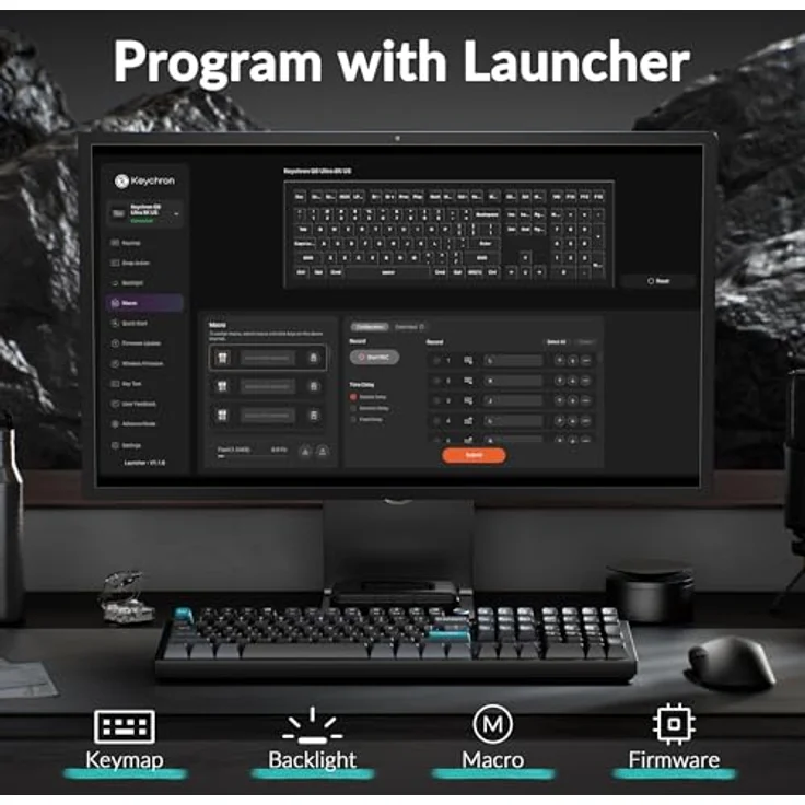 Keychron Q6 Ultra 8K Wireless Mechanische Tastatur QWERTY US - Silk POM Switch Brown, Aluminiumrahmen, RGB-Hintergrundbeleuchtung, Hot-Swappable, 4000 mAh Akku – Bild 5