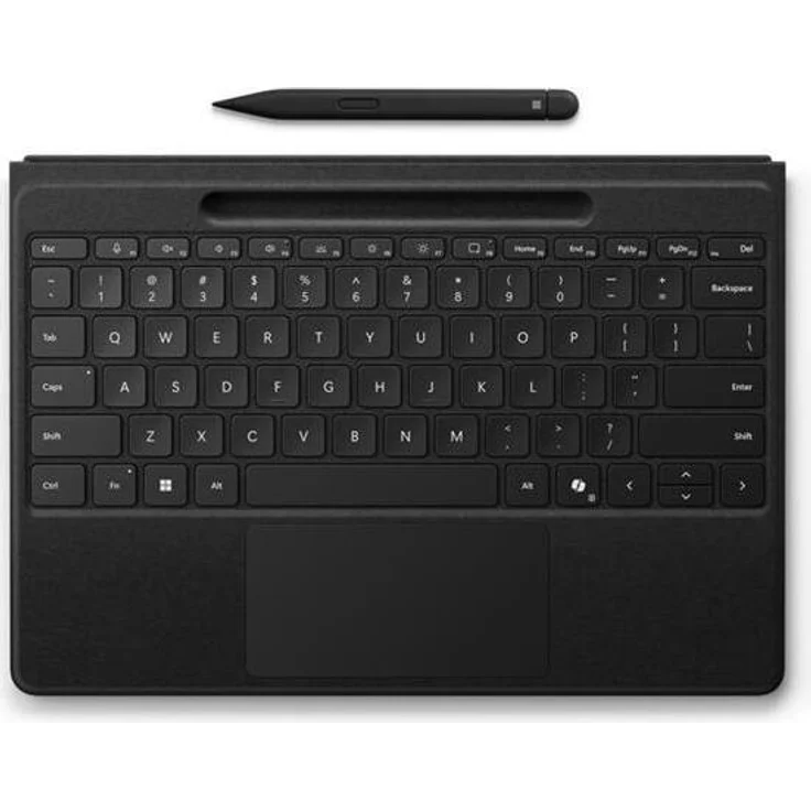 Microsoft Surface Pro Flex Keyboard, kabellose Tastatur mit Touchpad, Slim Pen 2 Ablage, hinterleuchtet, Schwarz, Bluetooth LE, QWERTY, Englisch – Bild 1