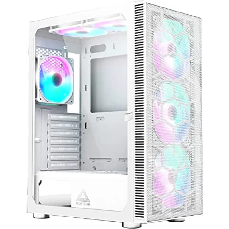 Montech X3 Mesh Midi-Tower, DRGB, gehärtetes Glas, weiß – Bild 2