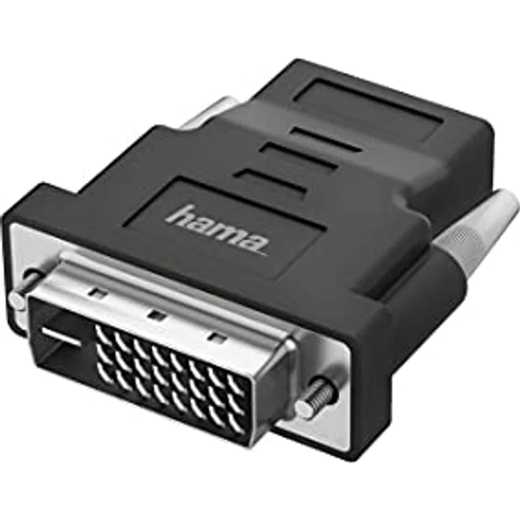 Hama DVI auf HDMI Adapter (Monitoradapter 4K Ultra HD, Kompaktadapter DVI Stecker – HDMI Kupplung, Video Adapter für PC, Notebook zum Anschluss an Monitor, TV, Beamer) – Bild 1
