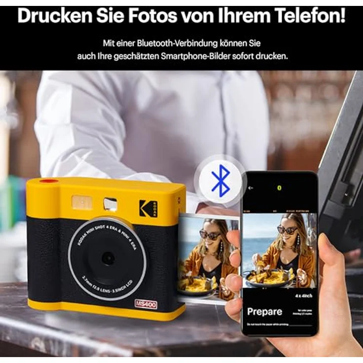 KODAK Cam Mini Shot 4 ERA Black 4x4, Sofortbildkamera mit MS400B – Bild 5