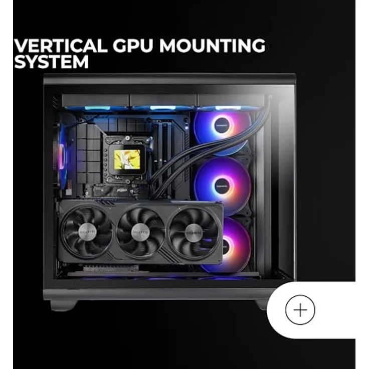 Mars Gaming MC-REV, ATX Gaming-Gehäuse mit doppelt gehärtetem Glas, 3x 12cm ARGB-Lüfter, vertikaler GPU-Einbau, Unterstützung für 360mm Flüssigkeitskühlung, Schwarz – Bild 5