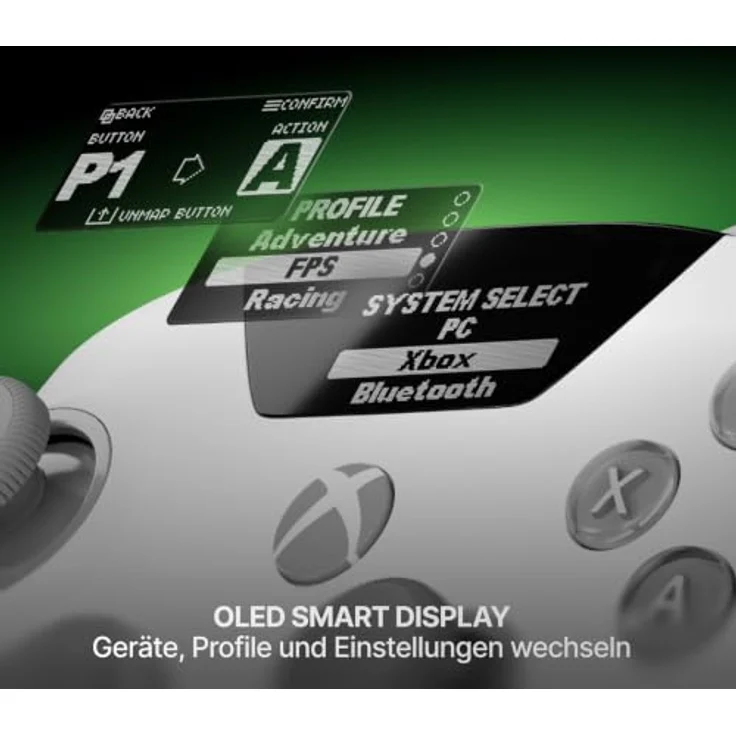 SteelSeries Aeon Pro Wireless Controller für Xbox, PC und Mobil – Weiß, QuickSwitch Dock, unbegrenzte Akkulaufzeit, OLED Smart Display, anpassbare Trigger und Paddles – Bild 5