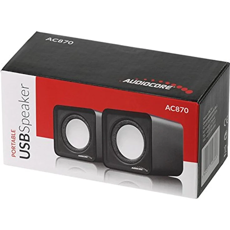 Audiocore AC870 Kompakt Stereo-Lautsprecher 2.0 PC 2x3 Watt RMS Rot – Bild 5