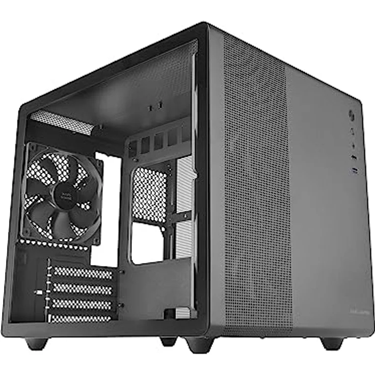 Mars Gaming MC-MPRO Schwarz, Kompaktes Micro-ATX-Gehäuse mit Vollem Seitenfenster aus Gehärtetem Glas, 3x 120mm Lüfter und Vollem Mesh-Seitenteil – Bild 1