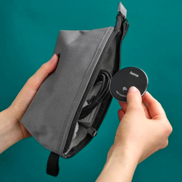 Hama 00201735, Kabelloses Handy-Ladegerät für drinnen, USB, schwarz – Bild 3