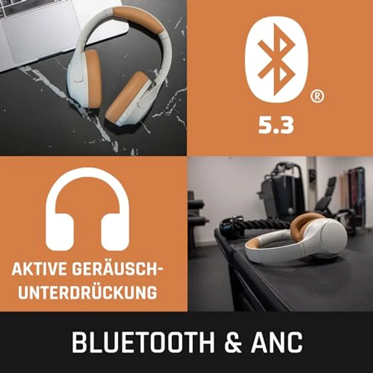 Lenco Bluetooth Kopfhörer HPB-830GY grau ANC, APK, Kopfhörer, Grau – Bild 5