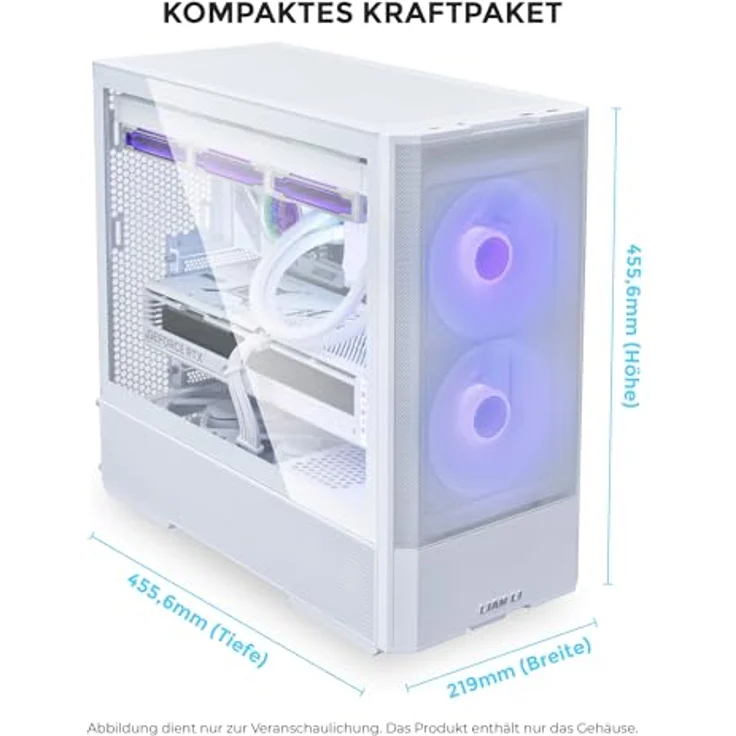 Lian Li LANCOOL 207 PC Gehäuse, Midi-Tower, ATX, Tempered Glass - weiß, kompaktes ATX-Gehäuse mit hervorragendem Airflow – Bild 4