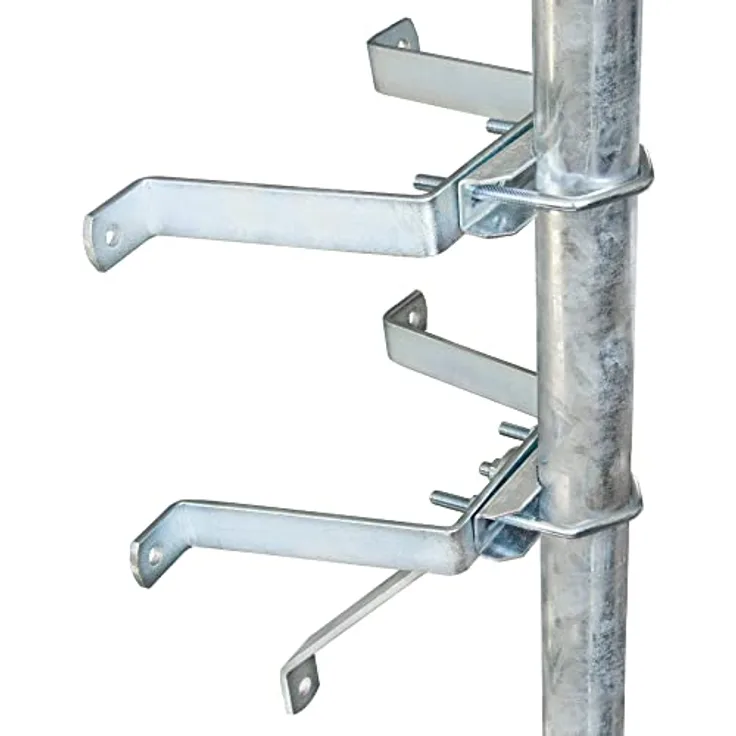PremiumX Mauerhalter 10cm Stahl SAT Wandabstandshalter für Mast bis Ø 60mm Halterung für Satelliten-Schüssel