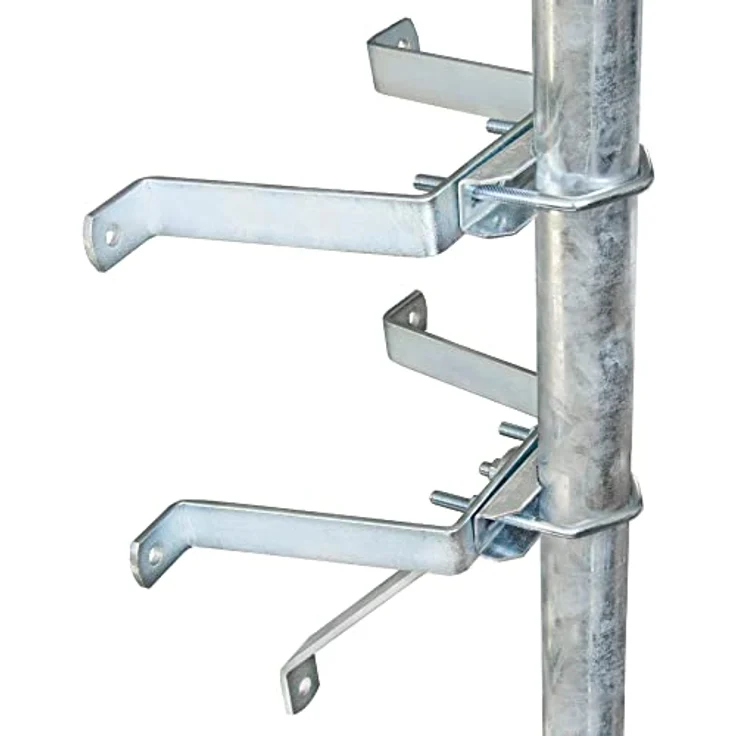 PremiumX Mauerhalter 10cm Stahl SAT Wandabstandshalter für Mast bis Ø 60mm Halterung für Satelliten-Schüssel – Bild 1
