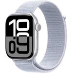 Apple Watch Series 10, 46 mm, GPS + Cellular, Aluminiumgehäuse Silber, Sport Loop Blaue Wolke, One size