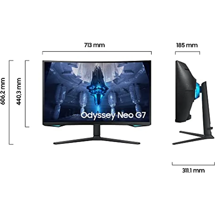 Samsung Odyssey Neo G7 Gaming Monitor S32BG750NP, 32 Zoll, VA-Panel, 4K UHD-Auflösung, AMD FreeSync Premium Pro, 1 ms Reaktionszeit, Bildwiederholrate 165 Hz – Bild 2