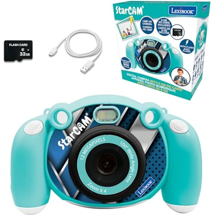 Lexibook StarCAM DJ080, Kinderkamera mit 2" LCD-Display, Foto-, Video- und Audiofunktionen, 32GB SD-Karte, 15 Filter und 5 Spiele – Bild 1