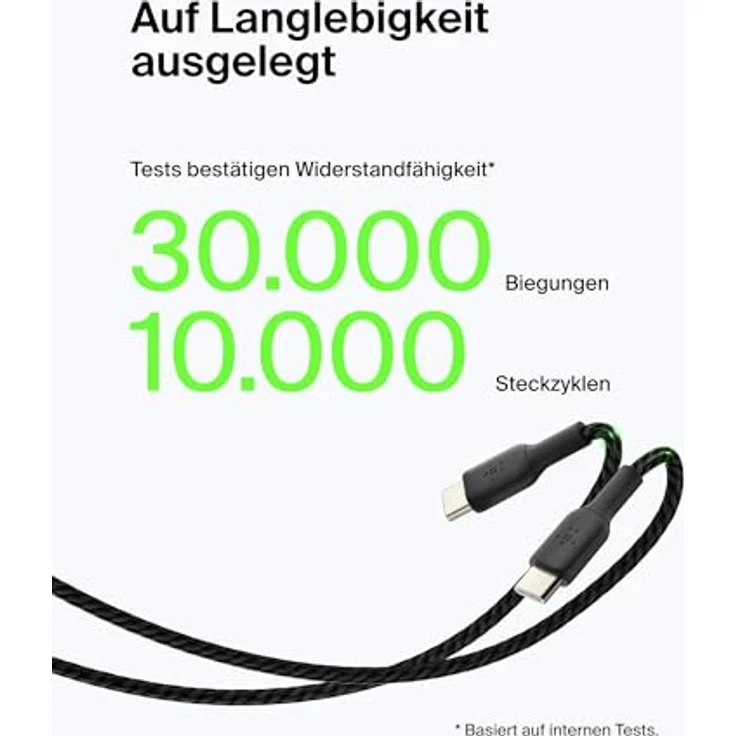 Belkin USB-C/USB-A Kabel ummantelt, 2 m, schwarz – Bild 5