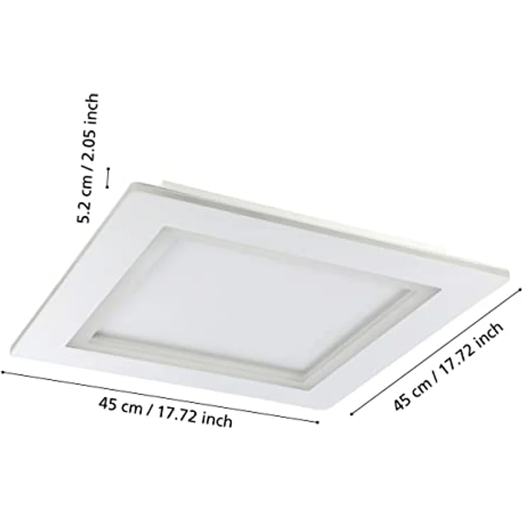 EGLO connect.z Smart Home LED Deckenleuchte Padrogiano-Z, ZigBee, App und Sprachsteuerung Alexa, dimmbar, RGB, 45 x 45 cm, Weiß – Bild 5