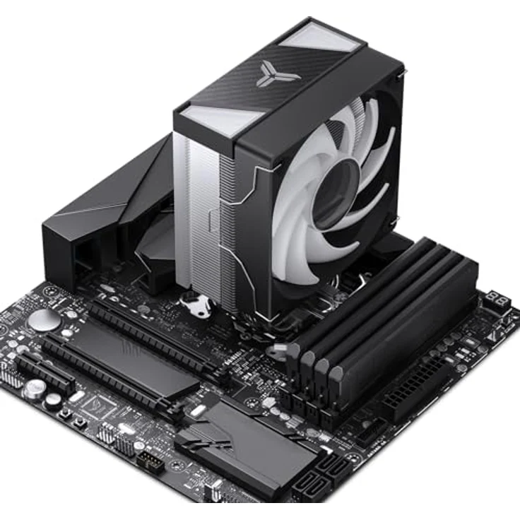Jonsbo CR-1000 V2 PRO ARGB CPU-Kühler, 120mm - schwarz, leistungsstarker Turm-Kühler mit 6 Heatpipes, 1x PWM-Lüfter, 230 W TDP – Bild 6